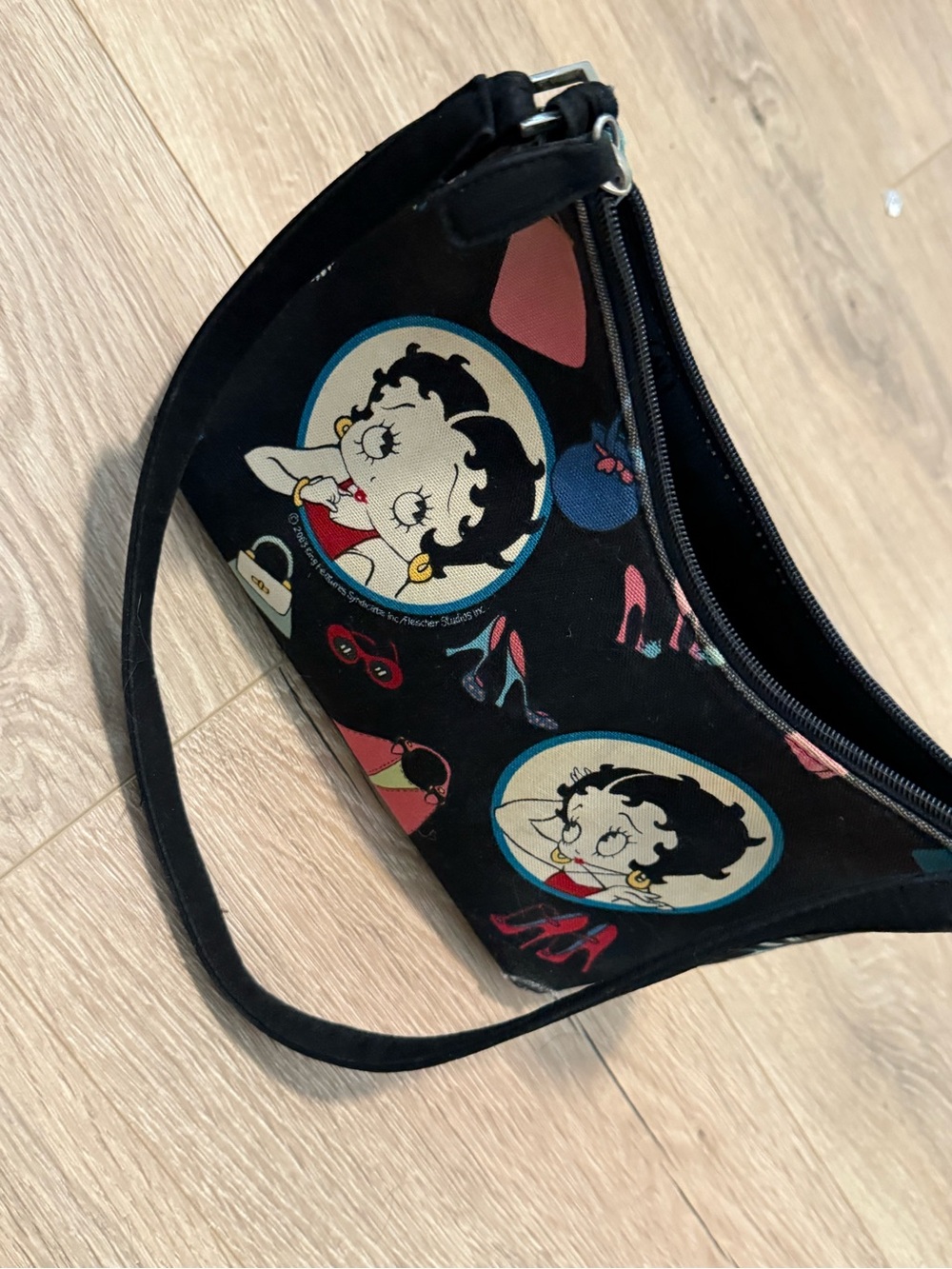 Betty Boop Printed Black Shoulder Bag
